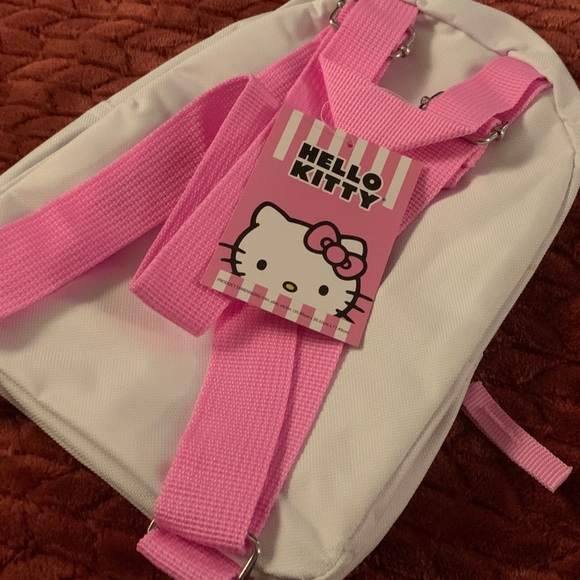 Sanrio Hello Kitty White Mini Backpack w/ Pink Straps - Picture 3 of 9